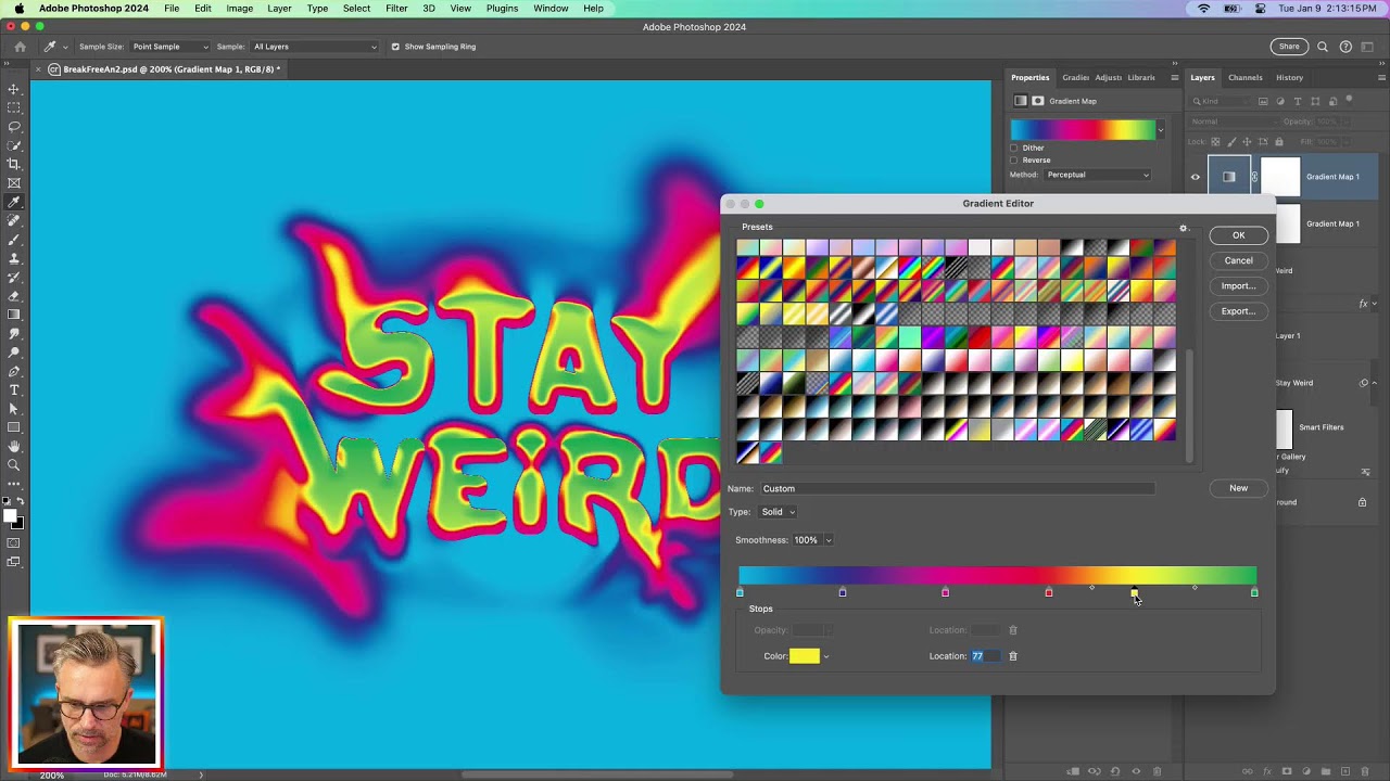 Colorful Distored Type in Photoshop