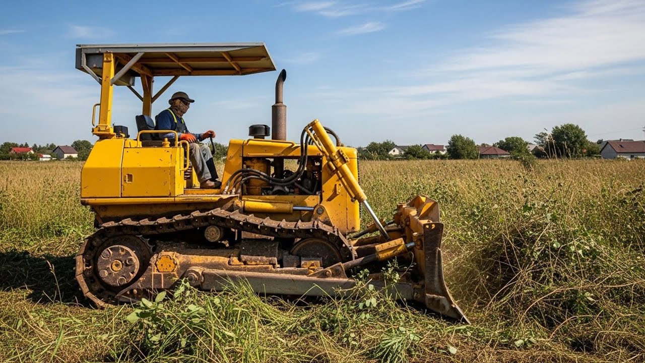 Power in Action: Bulldozer Clearing Wild Land for New Development