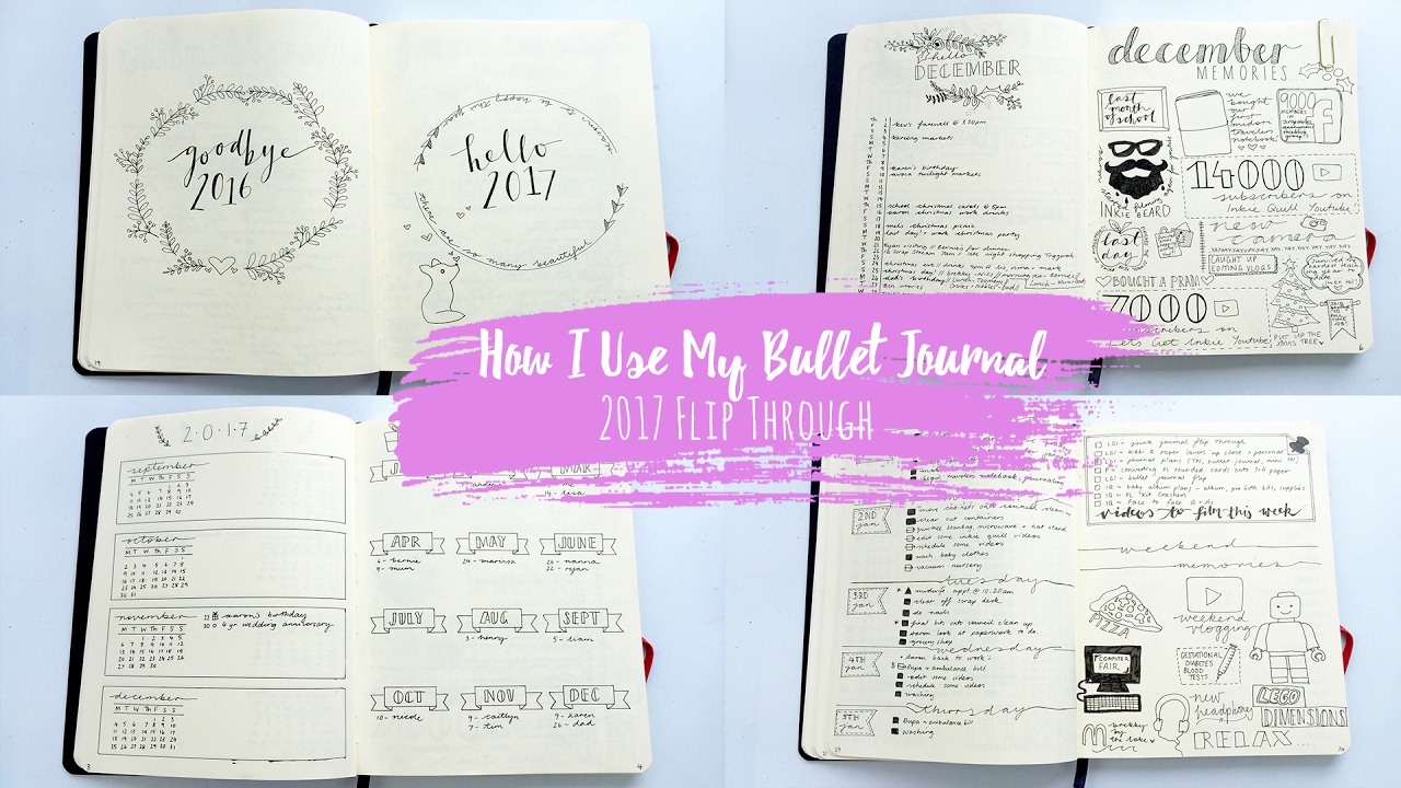 How I Use My Bullet Journal  // 2017 Flip Through Dec to Feb + + + LET'S GET INKIE