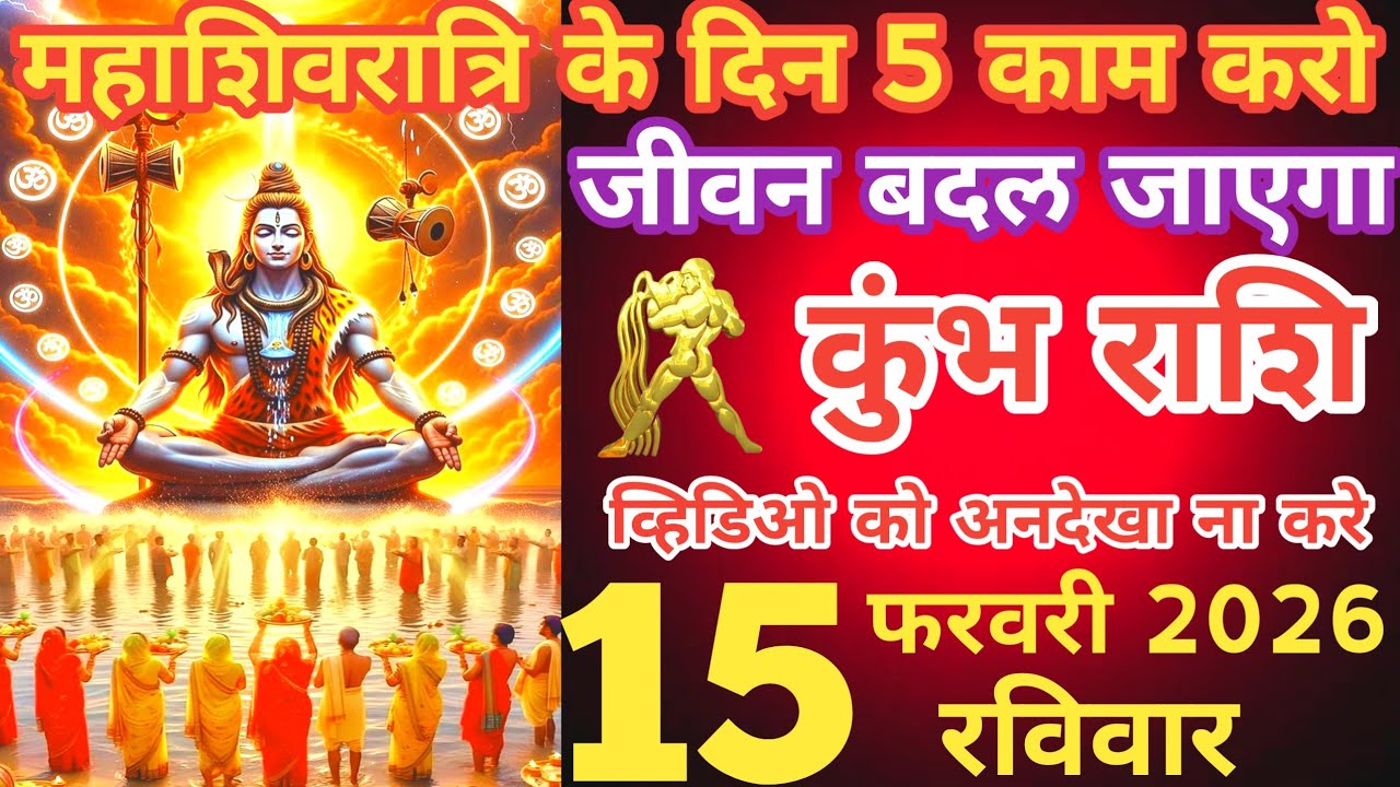 कुंभ राशी 15फरवरी 2026 | Kumbh Rashi 15 February 2026 | Aaj Ka Kumbh rashifal | #AquariusHoroscope