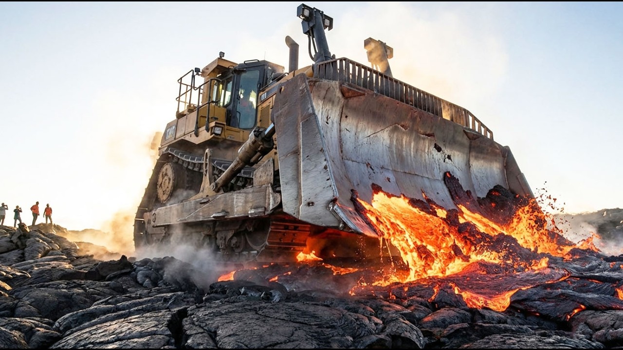 How This Giant CAT D11 Bulldozer Saved An Icelandic Town From Lava