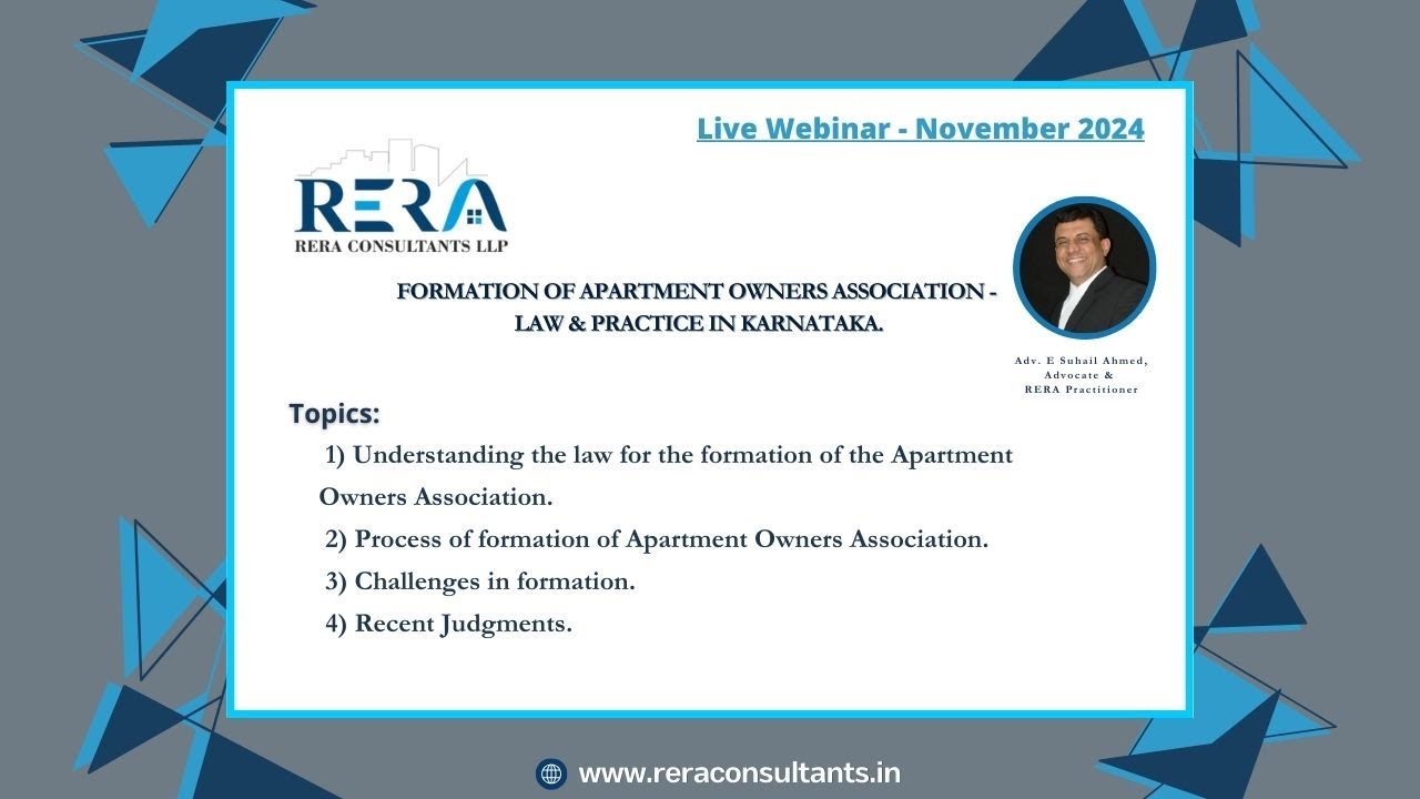 Formation of Apartment Owners Association - Law & practice in Karnataka.