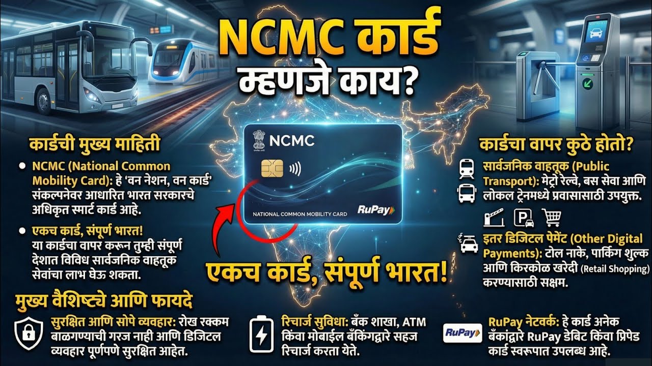 NCMC कार्ड म्हणजे काय? | एकच कार्ड, संपूर्ण भारत! संपूर्ण माहिती🤔#NCMC#NCMCCard#DigitalIndia#news 