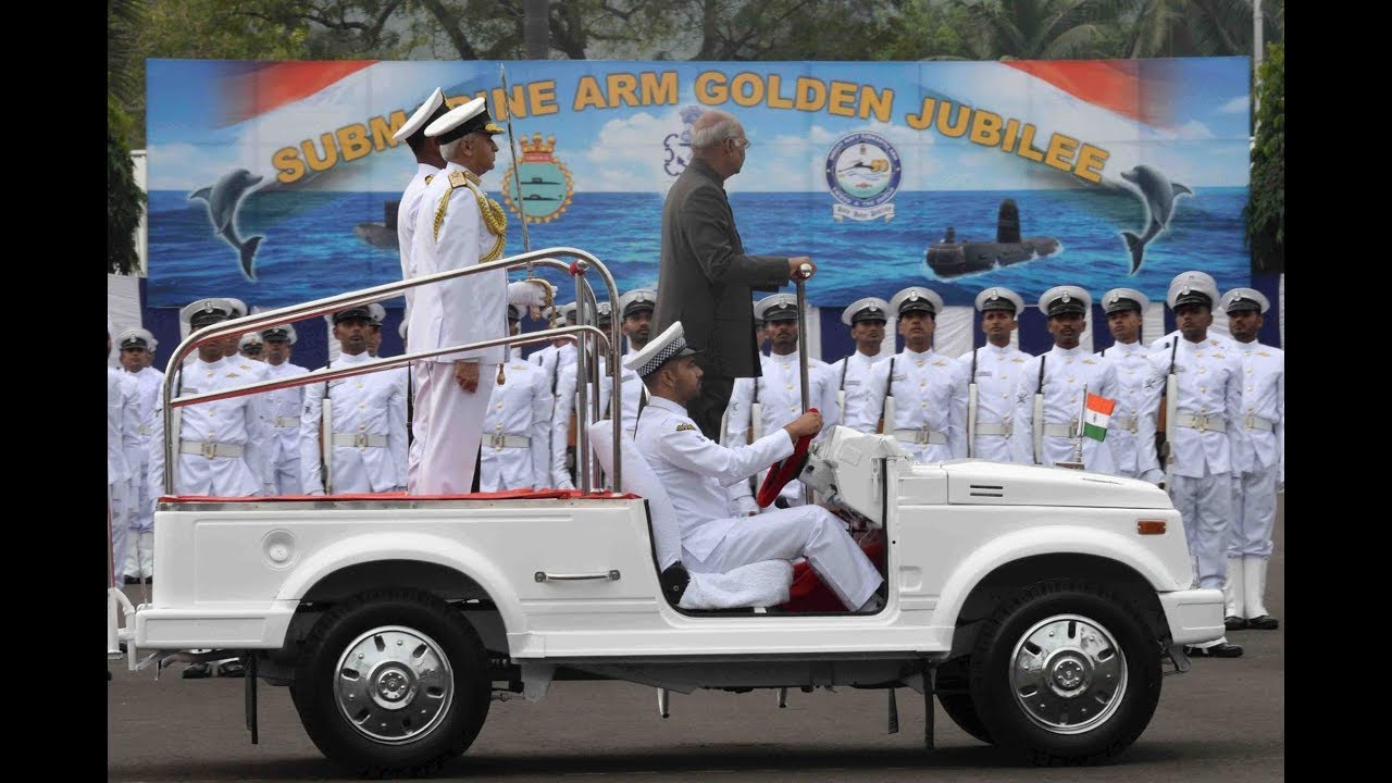 President Kovind presents the President&rsquo;s Colour to the Submarine Arm of the Indian Navy