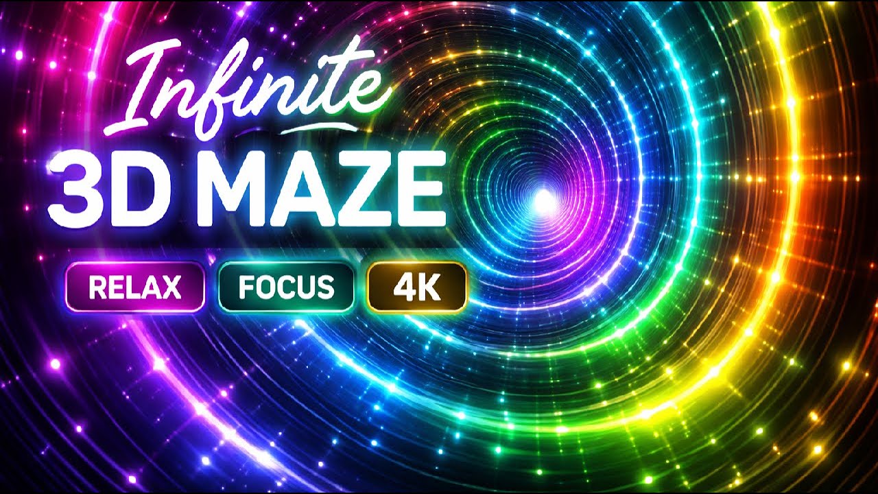 Infinite 3D Maze 🌌  Cinematic Tunnel Visuals for Focus & Relaxation