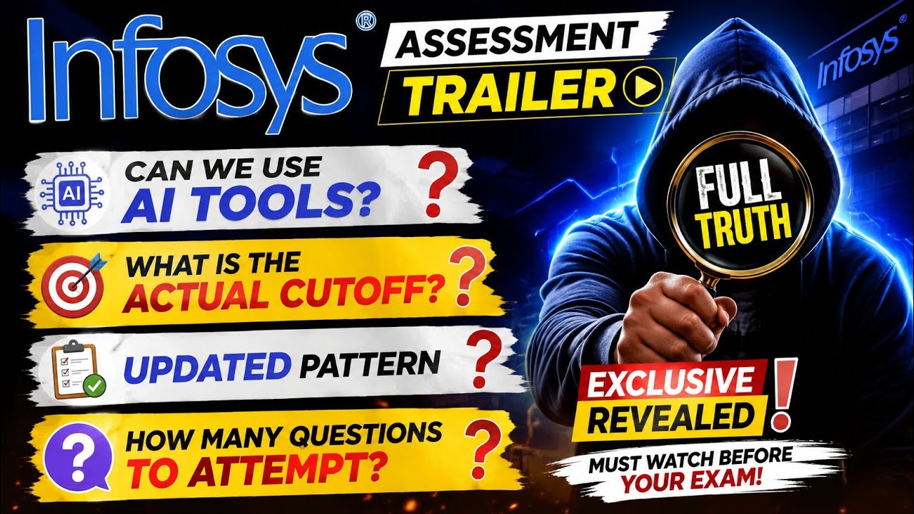 Infosys Assessment 2026: Hidden Truths🤯 AI Tools? Actual Cutoff? Updated Pattern & Safe Attempts