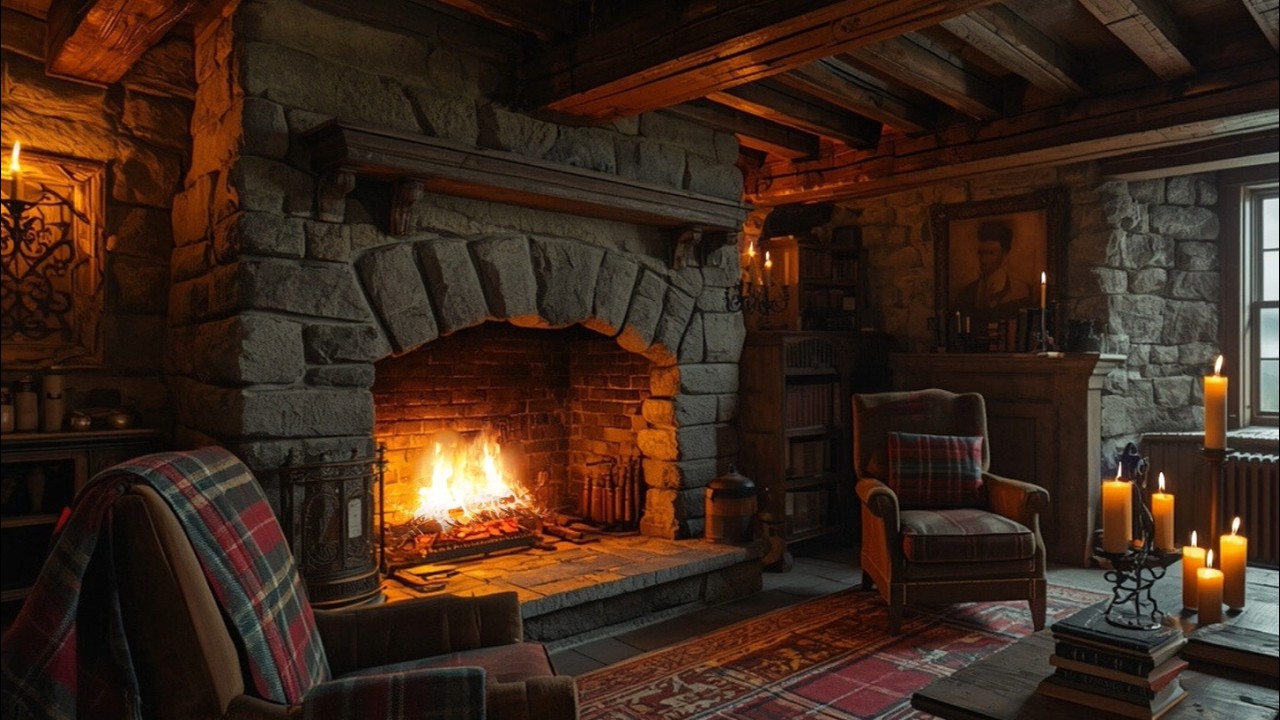 Sassenach Vibes 🍂 Scottish Castle Fireplace | Cozy Celtic Lofi for Reading & Relaxing