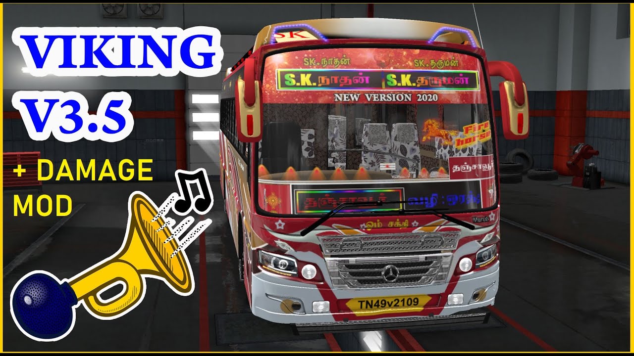 VIKING 3.5 TAMILNADU HORN MOD + DAMAGE MOD FOR ETS2 V1.31 || FOR BOTH PC AND LAPTOP
