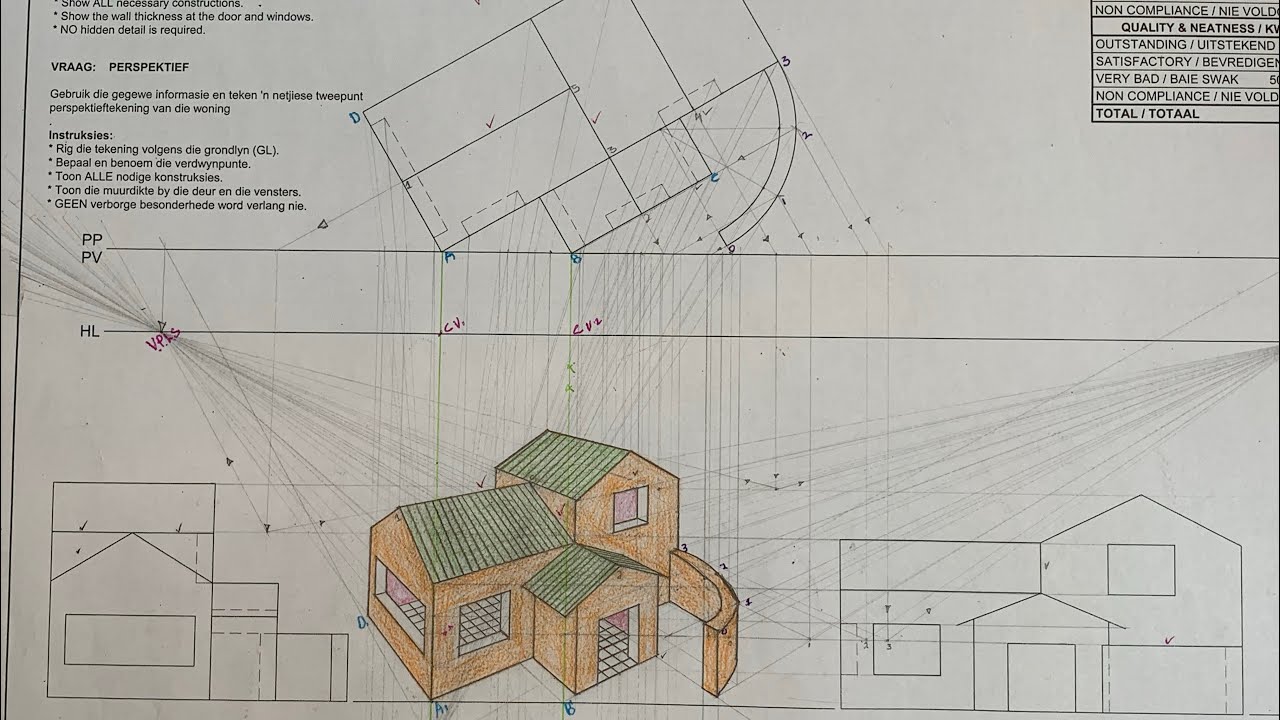 Two Points Perspective Drawing/Grade 12