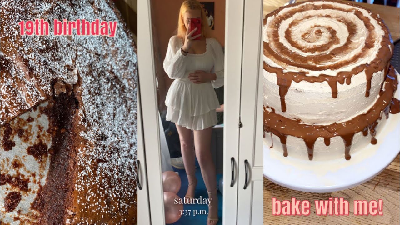 bake my birthday cake with me | kinder bueno cake + brownies