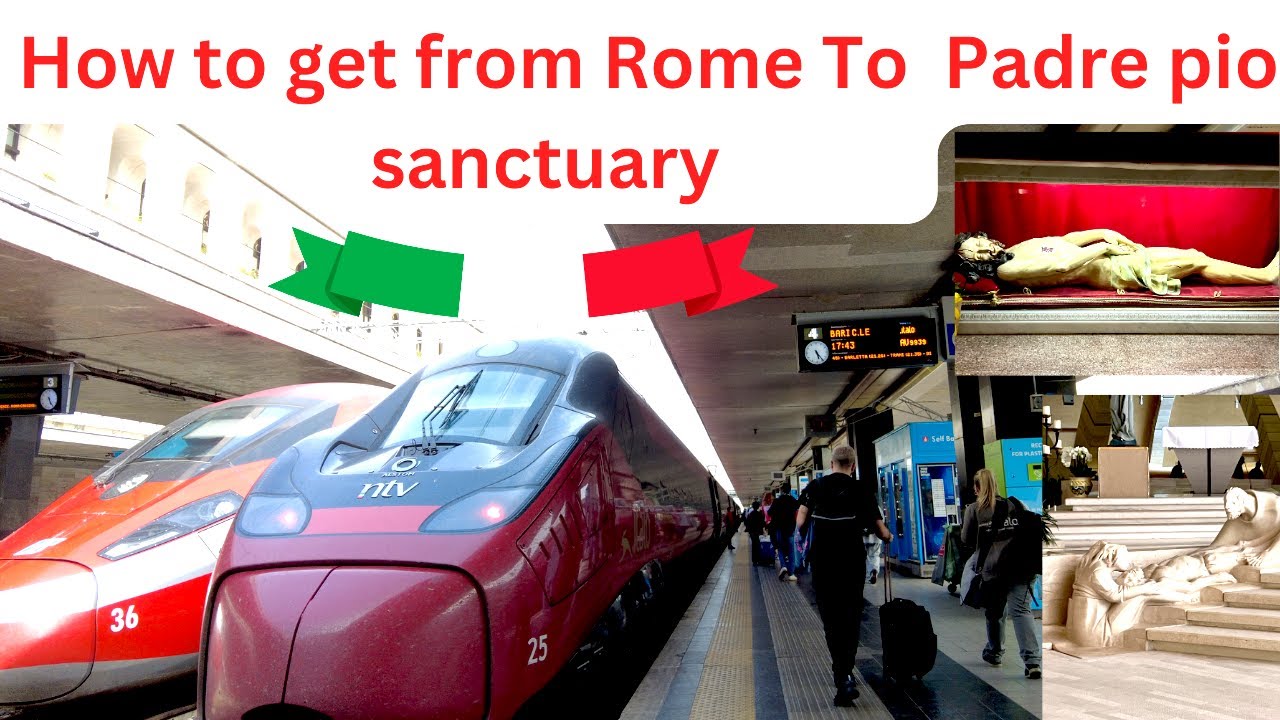 How to get from Rome to Padre Pio sanctuary with  train bus and end journey tour 🇮🇹  4K