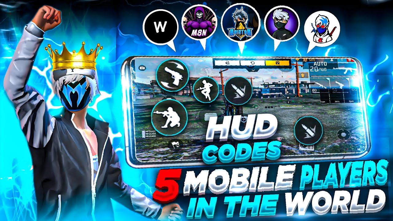 Top 5 World's Best HUD Codes 🥵 | Top 5 Best Free Fire Players HUD Codes In Telugu | Free Fire Telugu