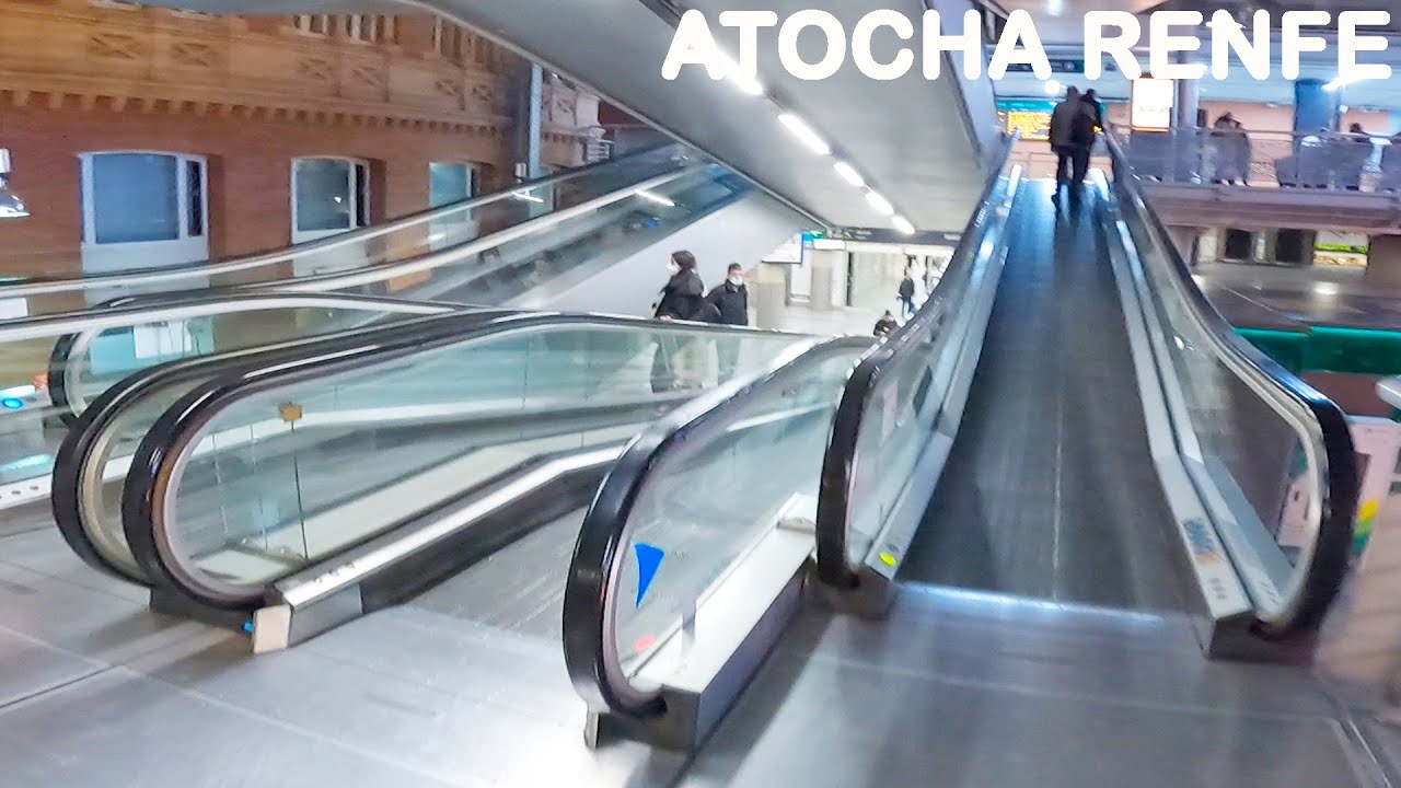 Subway Station Escalator Atocha Renfe Train Station - Madrid Walk 4k