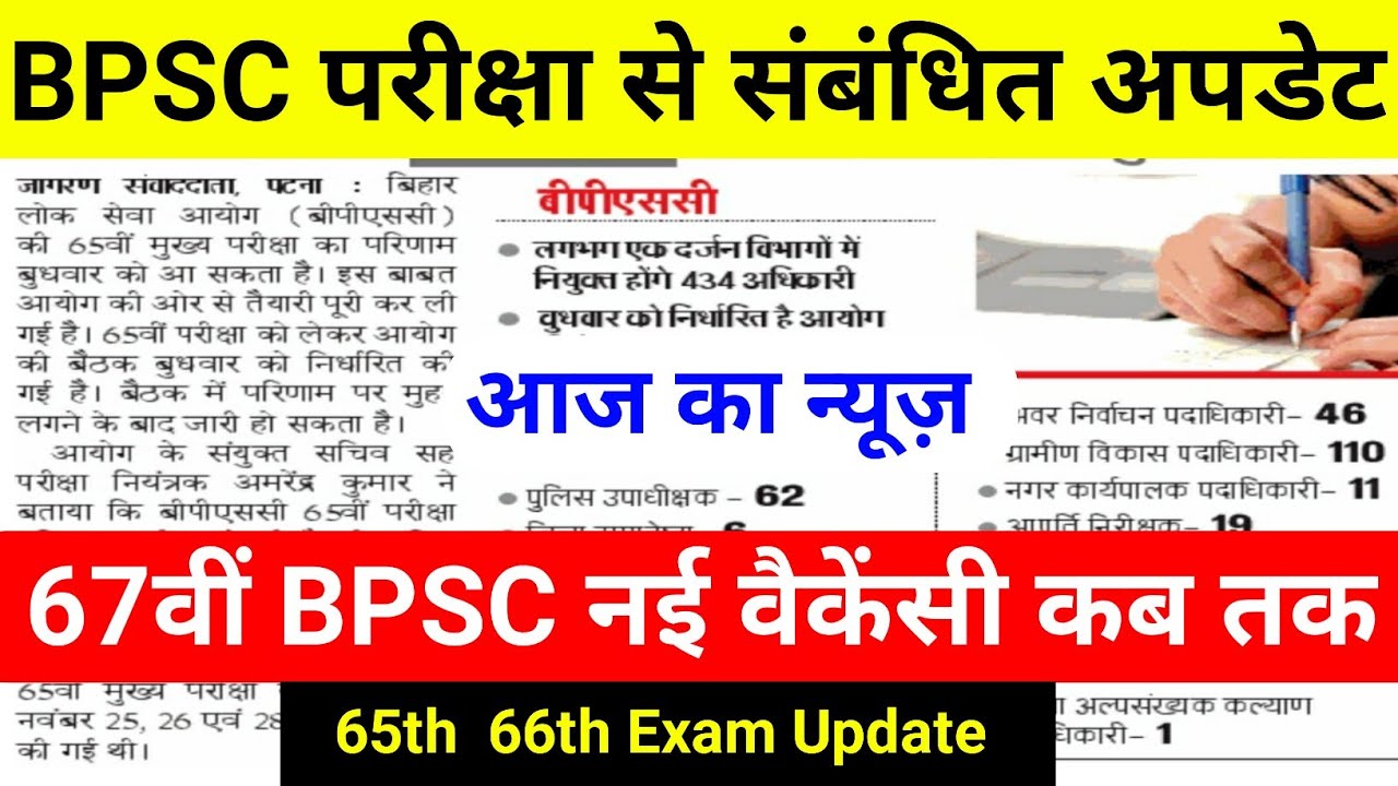 BPSC exam Update || 67th bpsc notification || 66th bpsc mains exam date||65th bpsc,bpsc vacancy 2021
