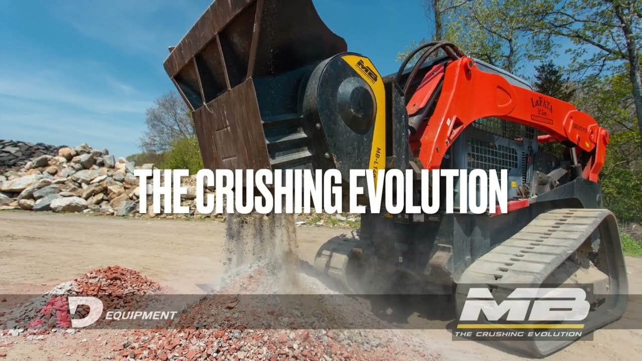 Crushing Concrete & Rock With MB Crushing Attachment