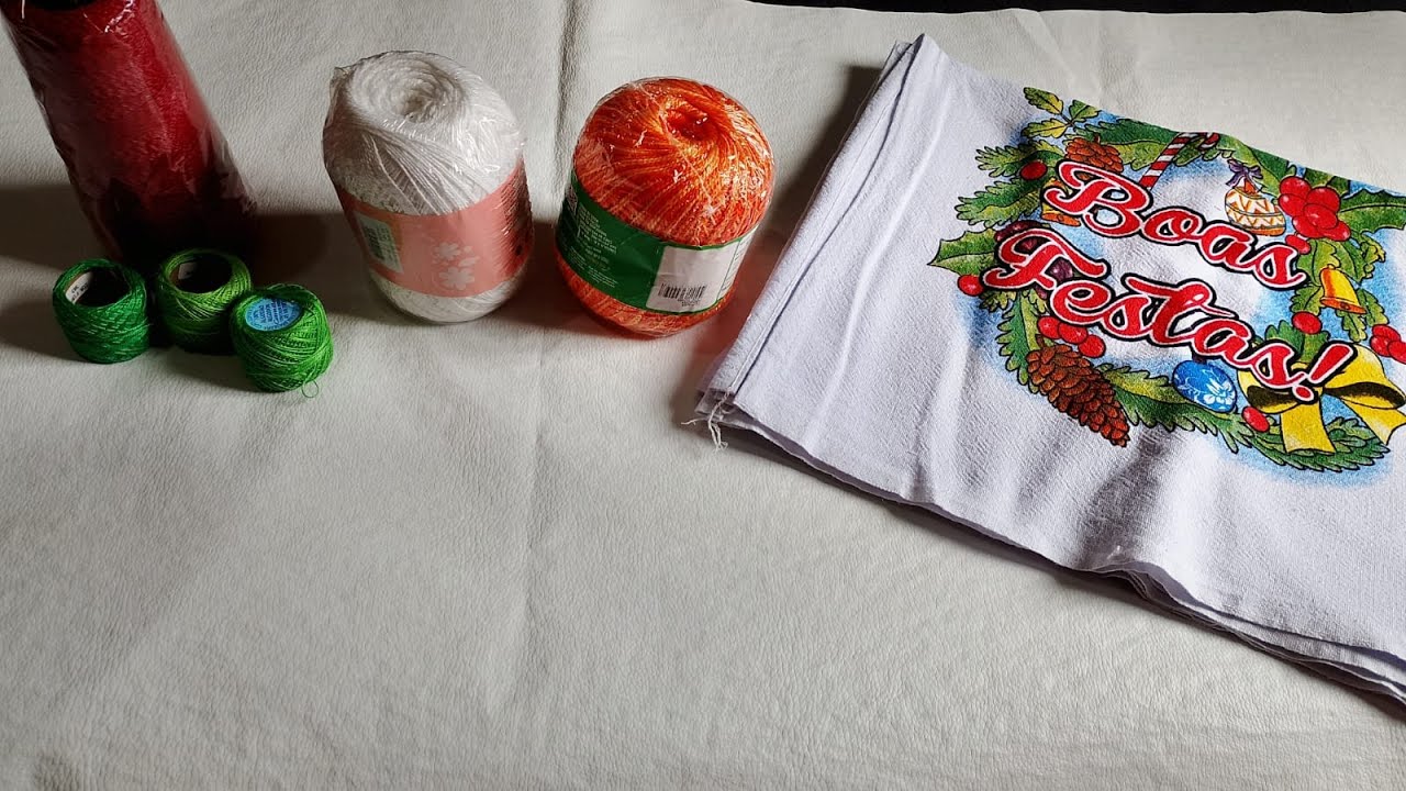 Vlog completo Biquinho para pano de pratos Natalinos 🎄❤️ #panodeprato #artesanato  #crochê 