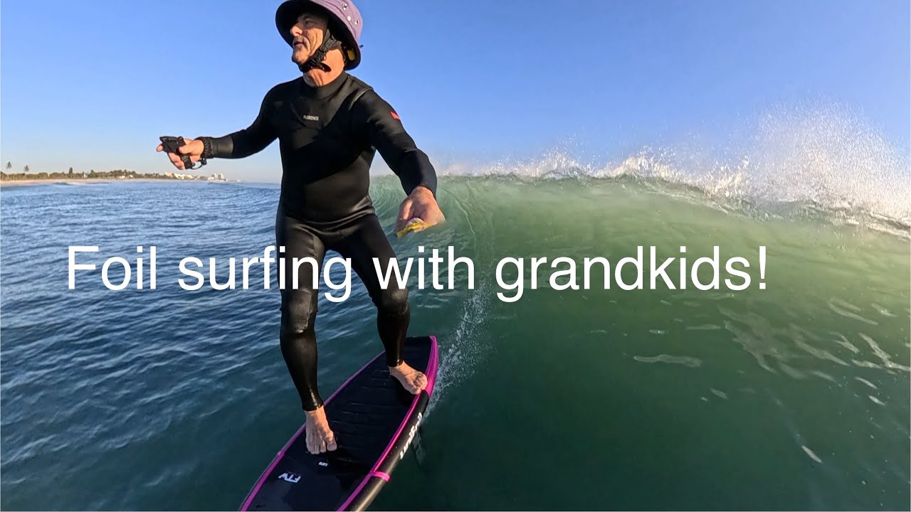 #foil #surfing morning with the #grandkids (virtually)!