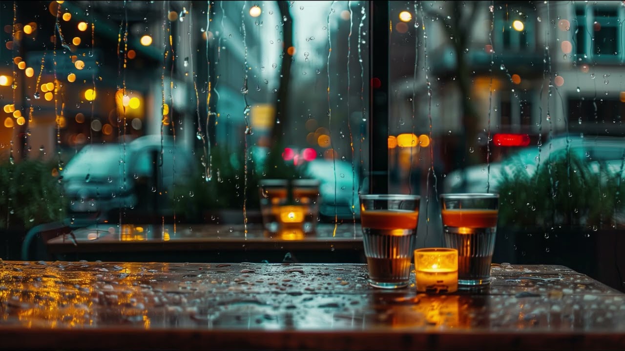 2 Hours Rainy Cafe Window ☕🌧️ | Light Rain Sounds | No Music | Still Scenes