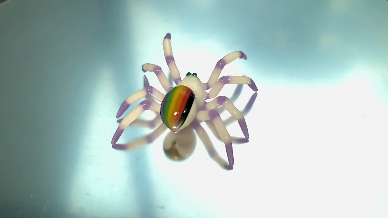 Rainbow Diversity Spider - Borosilicate Glass Sculpture by Rafael Glass