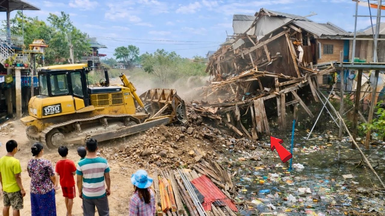 +First Start New Perfect Project !! Complete100% Landfill Processby Bulldozer Komat'su &Dump Trucks