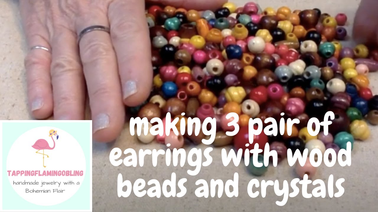 Watch Me Make Three Quick Pair of Earrings Form Wood and Crystals