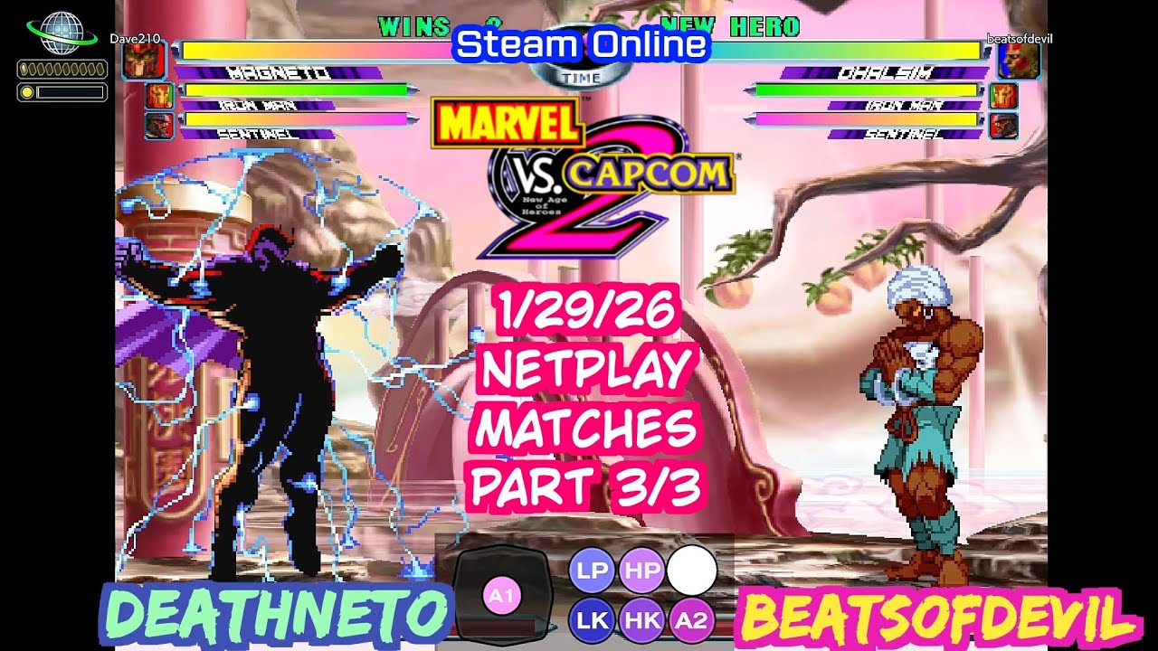 MvC2 Dhalsim BeatsofDevil vs Deathneto 1/29/26 part 3 of 3 Steam Netplay