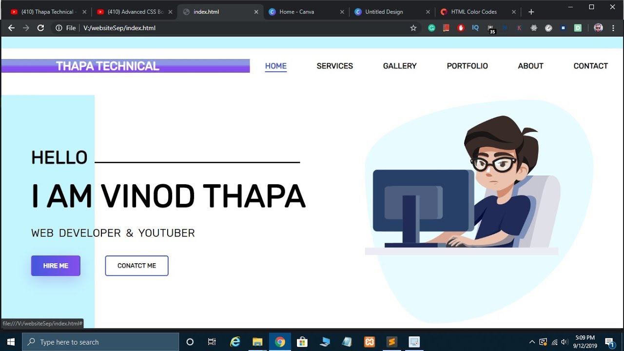 How to Create Website using HTML and CSS in Hindi 2019 🔥