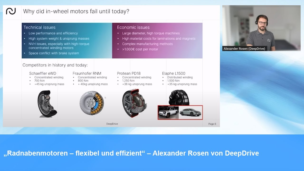 „Radnabenmotoren – flexibel und effizient“ – Alexander Rosen von DeepDrive – „electrive.net LIVE“
