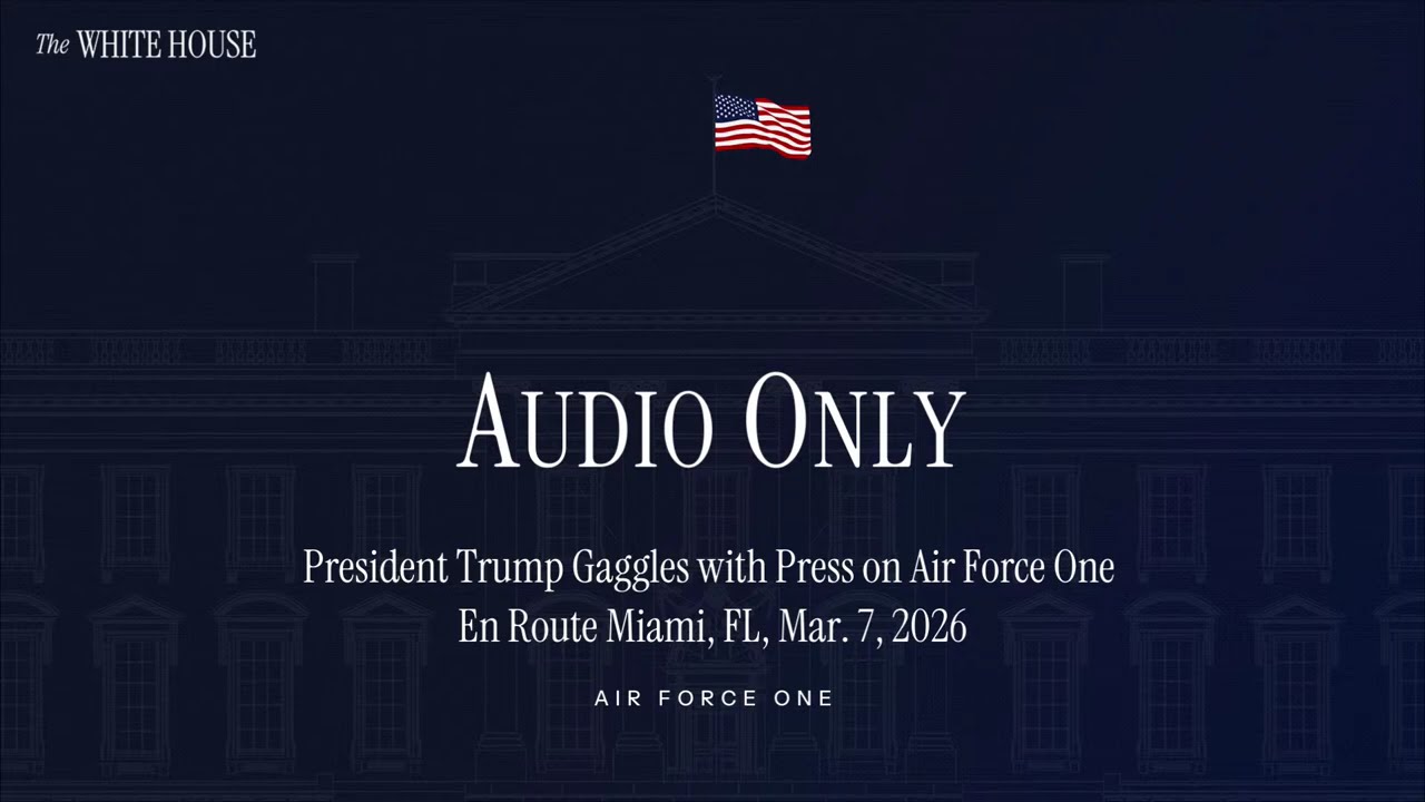 President Trump Gaggles with Press on Air Force One En Route Miami, FL, Mar. 7, 2026