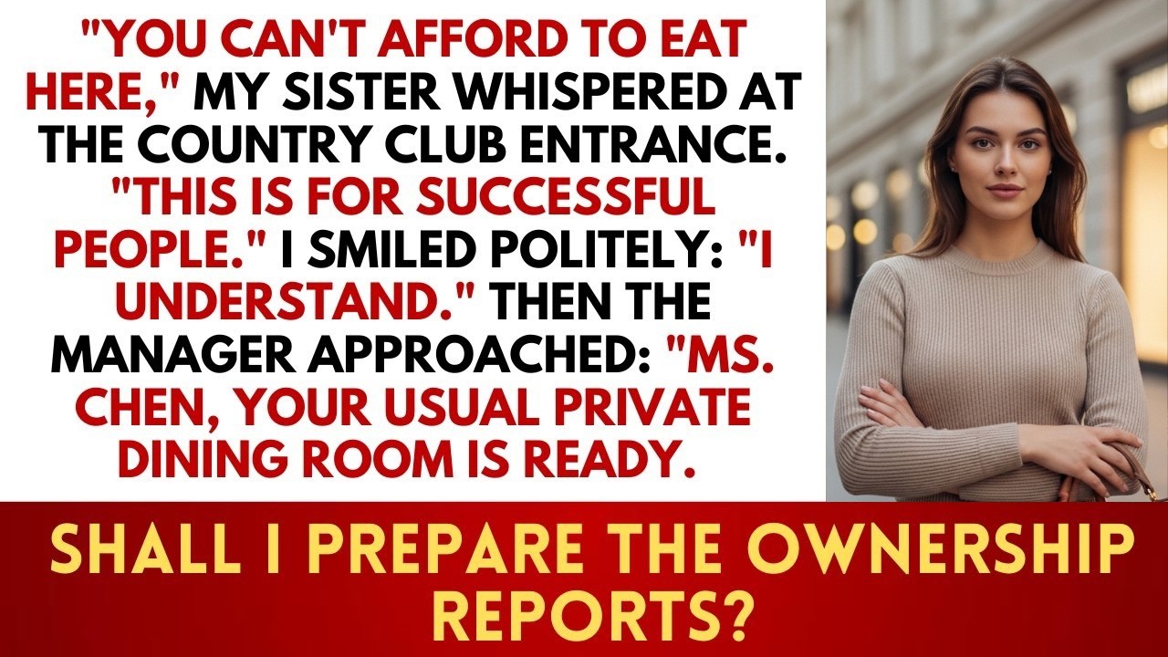 They Thought She Couldn't Afford the Country Club… She Owned It