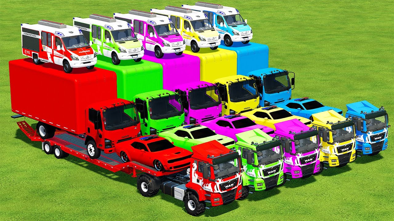 TRANSPORTING DODGE, ISUZU, BRABUS & CUT SUN FLOWER WITH ZETOR TRACTORS! FS 22
