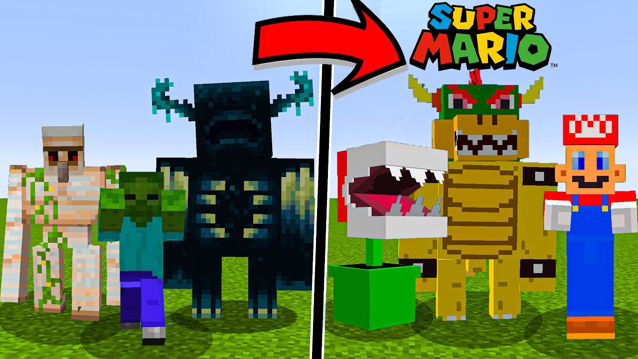 I Made My Own Custom Mario Movie Mobs in Minecraft