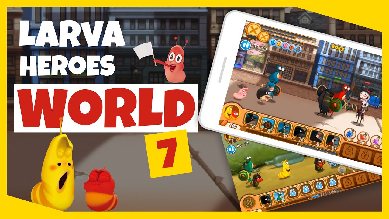 GAME▶ Larva Heroes I seventh World I easy mode I Original Game Play I Official Game Video