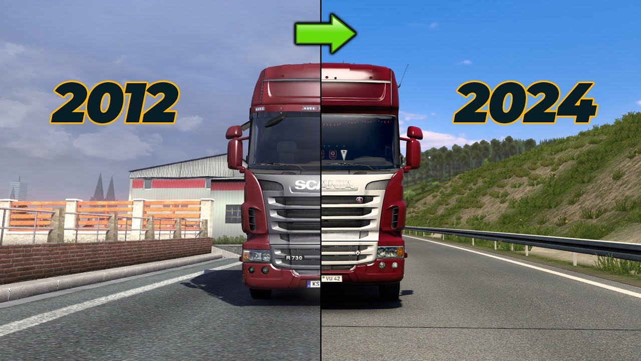 2012 vs 2024: ETS2 1 vs ETS2 1.54 : The Change of Euro Truck Simulator 2