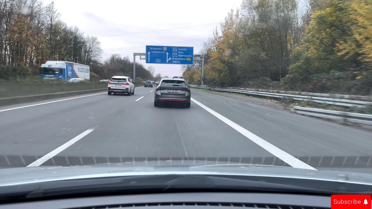 4k Relaxed Driving on the Autobahn A52 in Germany from Essen to Dusseldorf