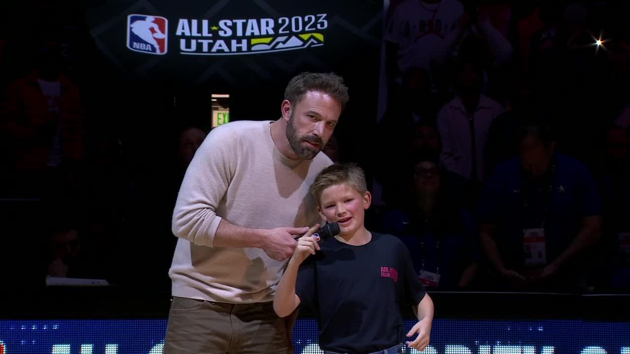 Ben Affleck & his son introduce the 2023 NBA All-Star Celebrity Game starting lineups | NBA on ESPN