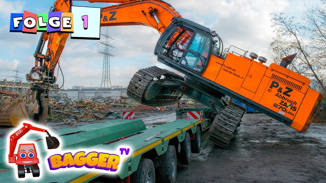 🦺 Bagger Im Einsatz, Bagger f&uuml;r Kinder 👷🏻 Trucks, Kipper, LKW, Baustelle, Baumaschinen | Bagger TV
