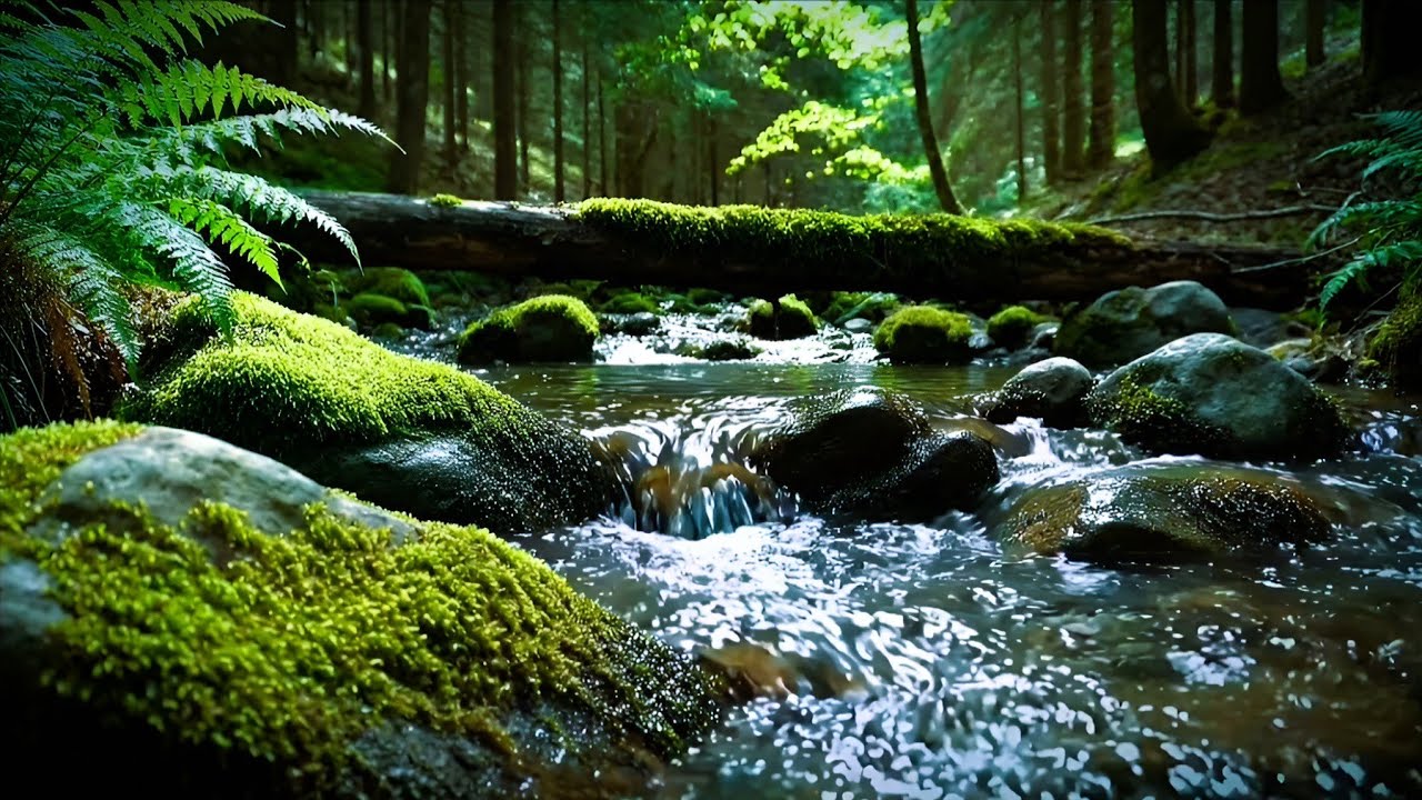 Water Sounds for Sleeping 🌊 Relaxing Forest River & Birds Chirping | Calm Nature Ambience