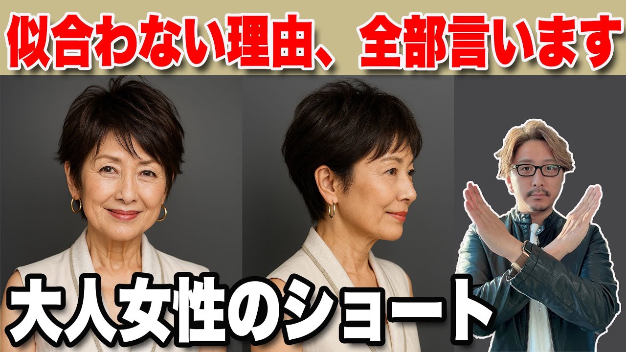 【60代70代】典型的な老けて見えるショートカットお婆さんヘア/大人女性のショートが似合わない理由、美容師オーナーが全部言います！ショートボブミディアムスタイリングヘアセット！