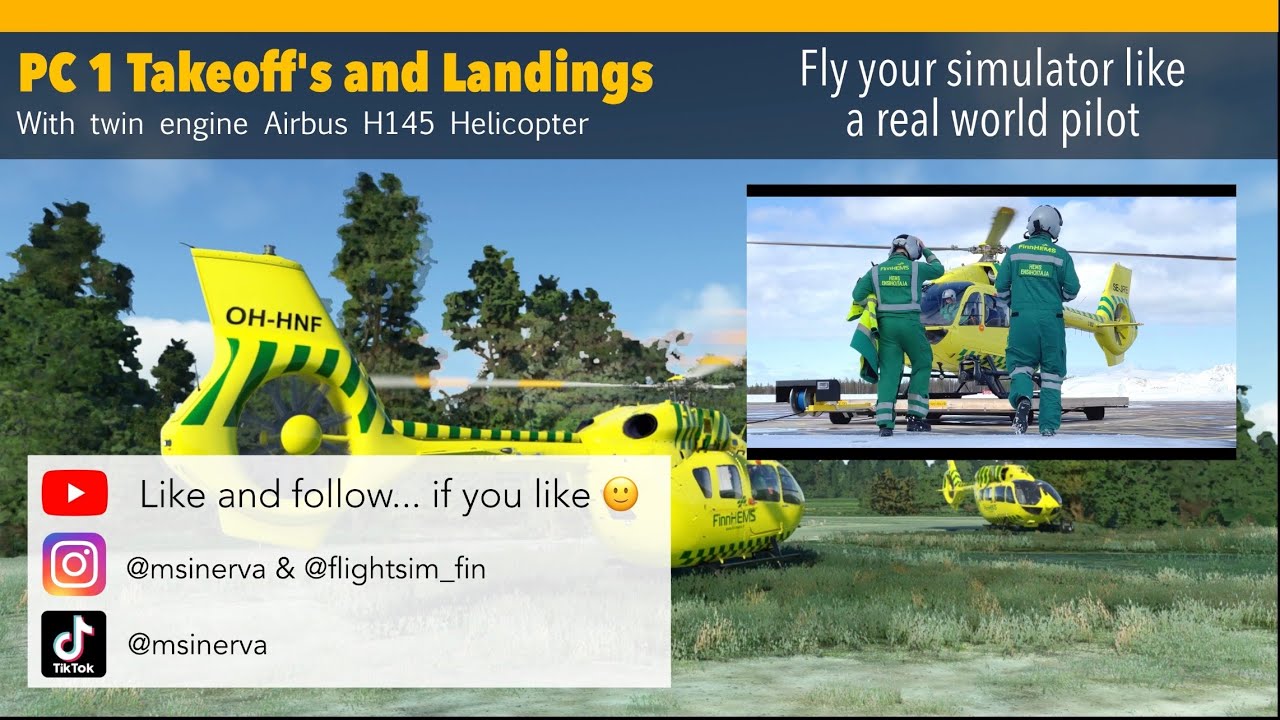 Airbus H145 PC1 Takeoff & landing in MS Flight Simulator. IRL-pilot explains how to fly HPG's H145.