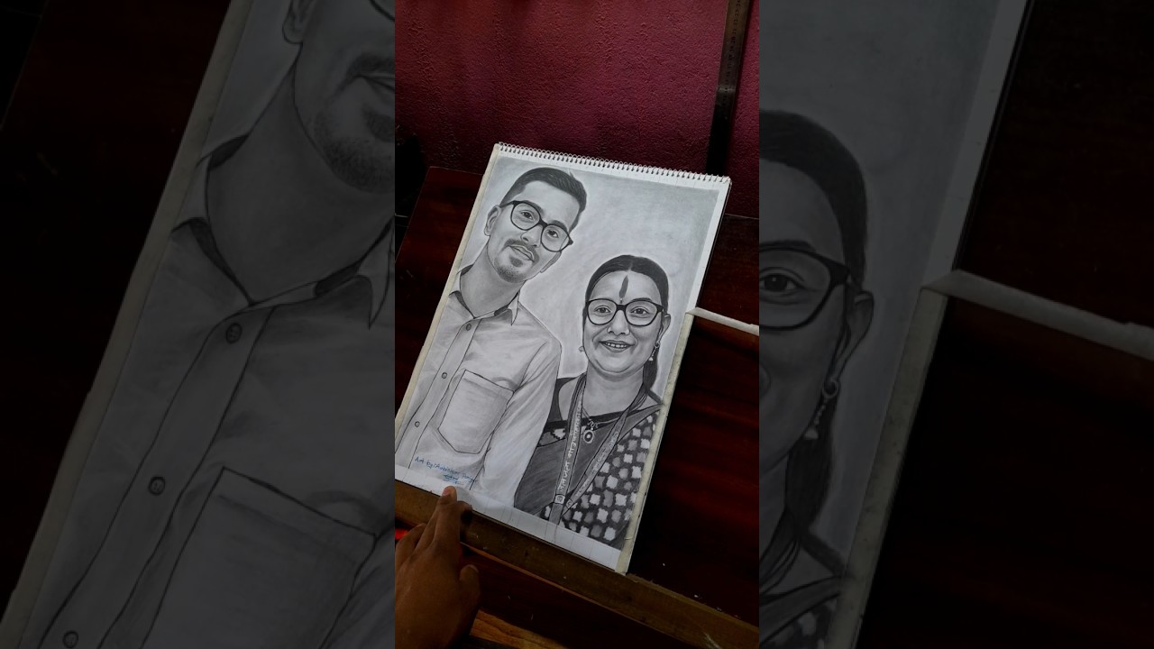 Portrait of Tanka prasad Sharma aryal sir and his wife 👍