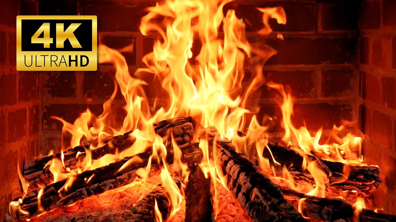 🔥 12 Hour Fireplace 4K — Cozy Fire & Crackling Logs for Deep Sleep & Relax