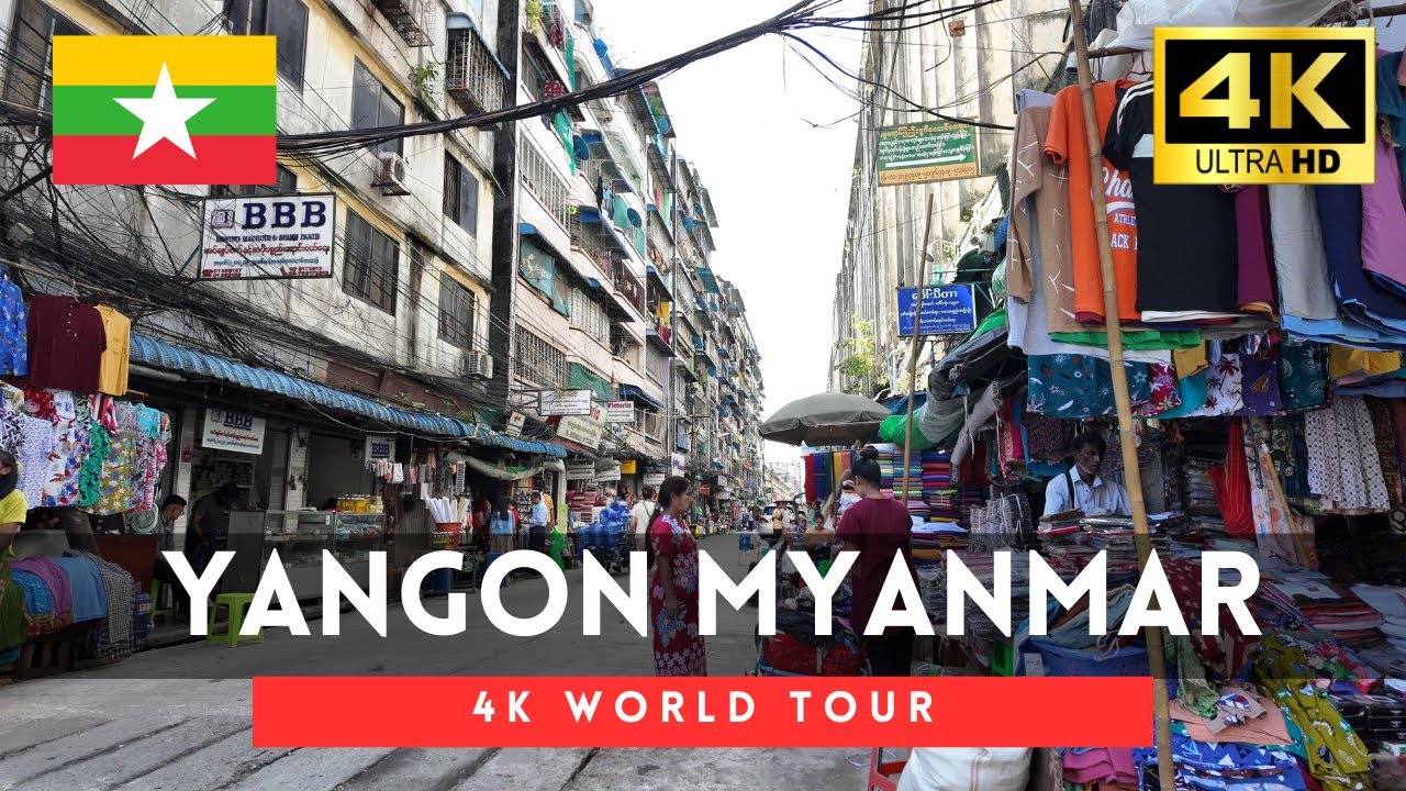 🇲🇲Yangon 4k walk - Myanmar 4K Morning Walking Tour｜Oct 2024