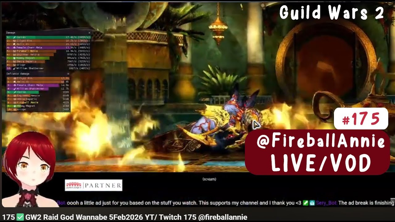 175✅GW2  Raid God Wannabe 5Feb2026 YT/ Twitch 175 @fireballannie