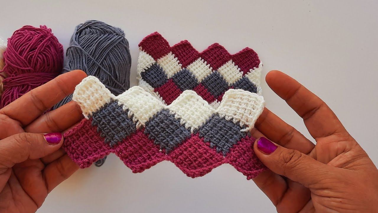 بافت چهل تیکه به روش تونسی|Easy texture of the model with hooks