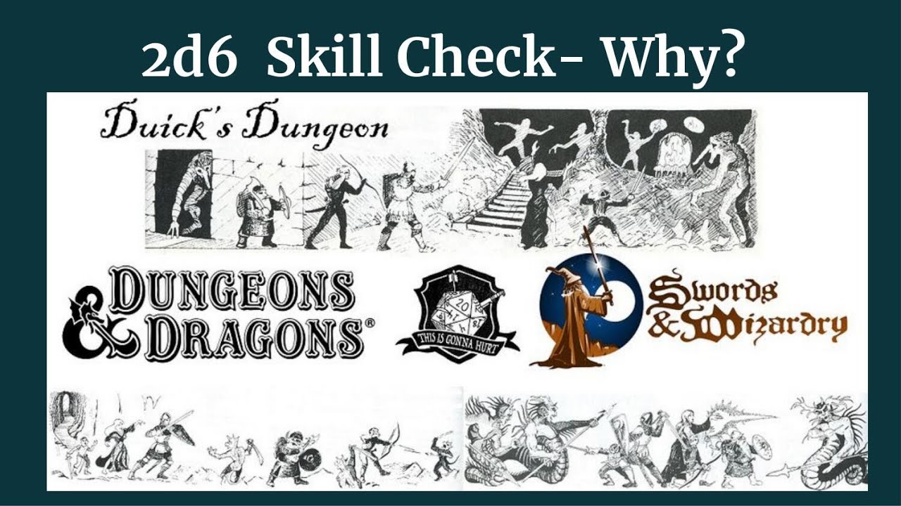 Using 2d6 Skill Checks in OSR games, Old School Renaissance.  White Box, Delving Deeper. OD&D.