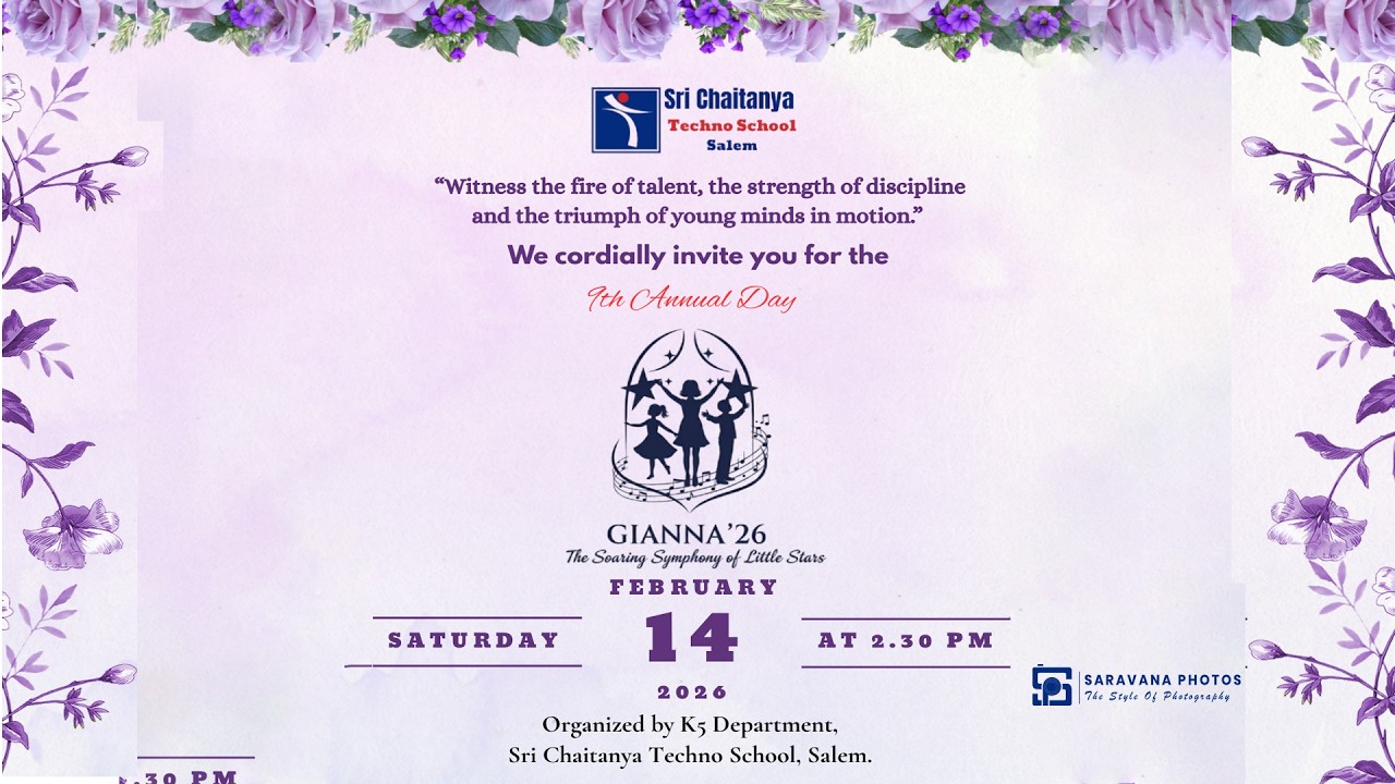 Sri Chaitanya Techno School Salem 9th Annual Day GIANNA'26 LIVE