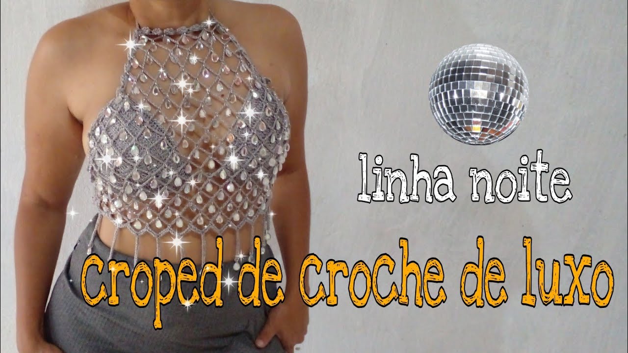 croped de croche de luxo,#linha noite...passo a passo