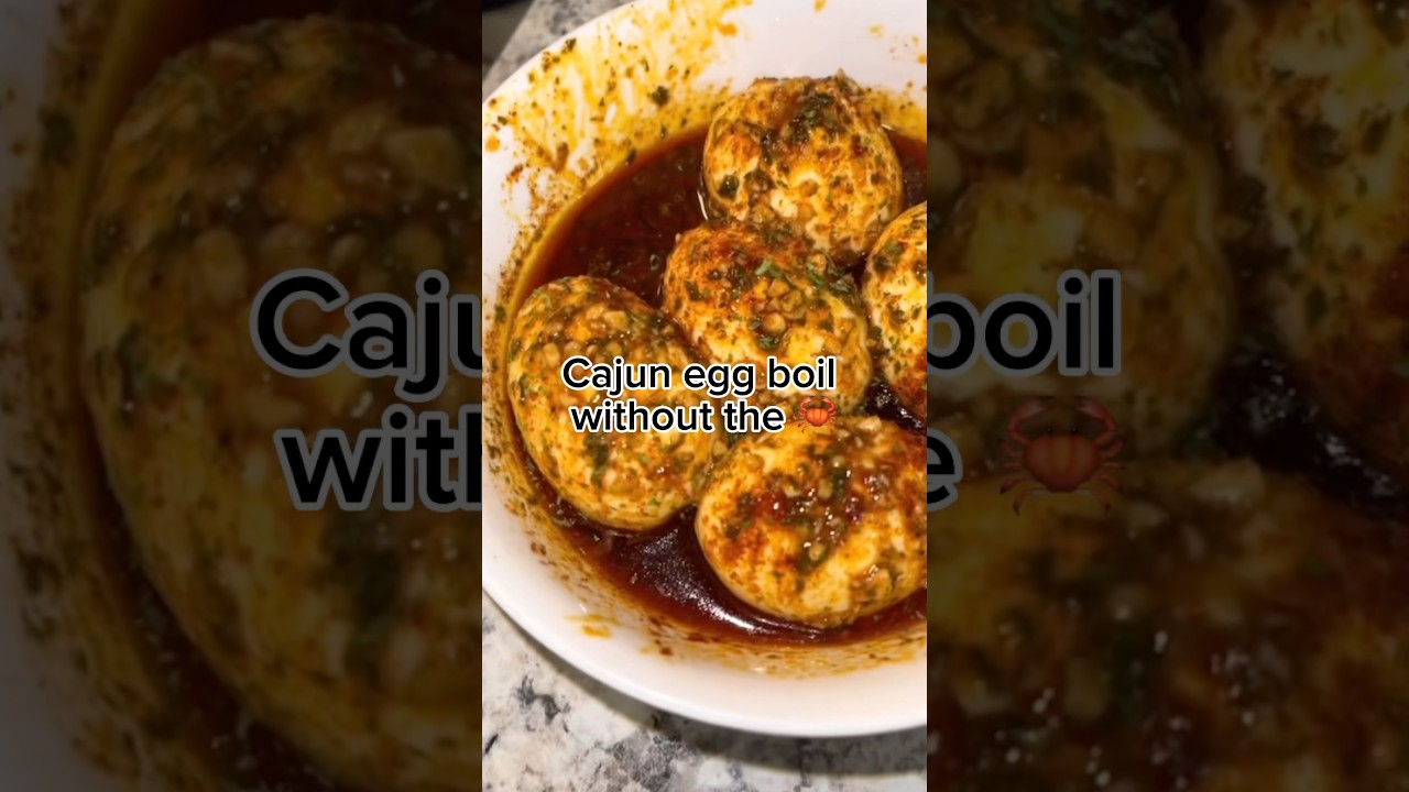 CAJUN BOILED EGGS EASY RECIPE 🥚🦀🦐 