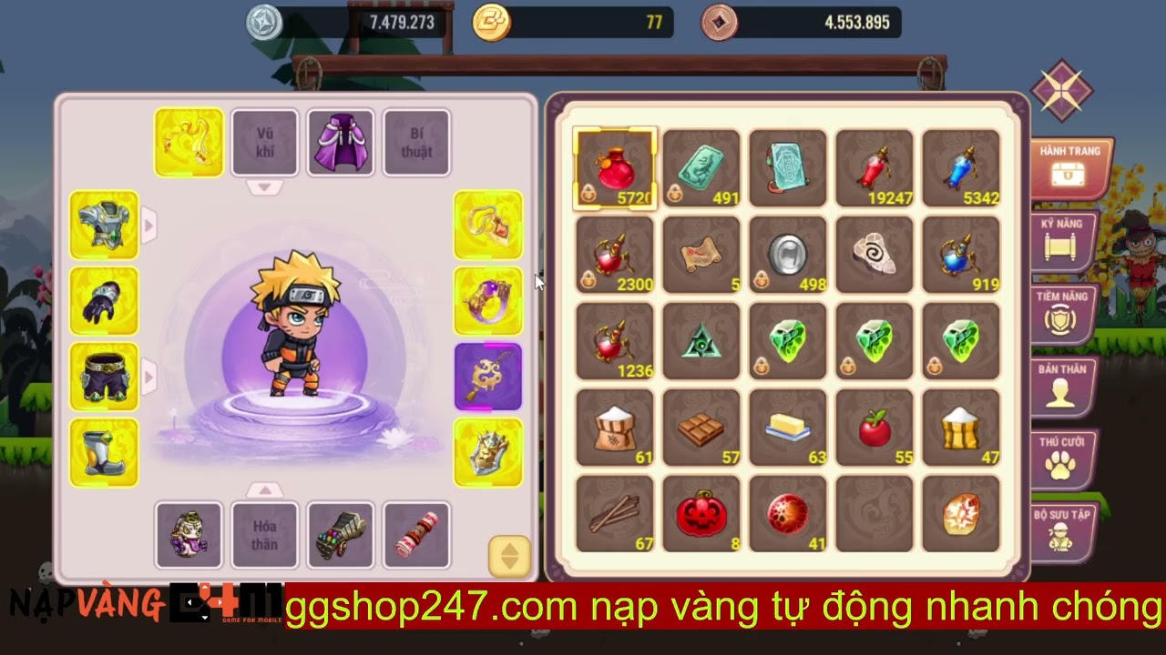 Up ngọc cho con hàng 70 #g4m #hocvienninja #hocvienninjag4m